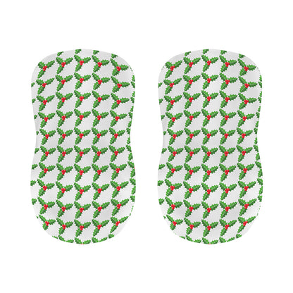 Christmas Holly Berry Pattern Print Bar Stool Covers