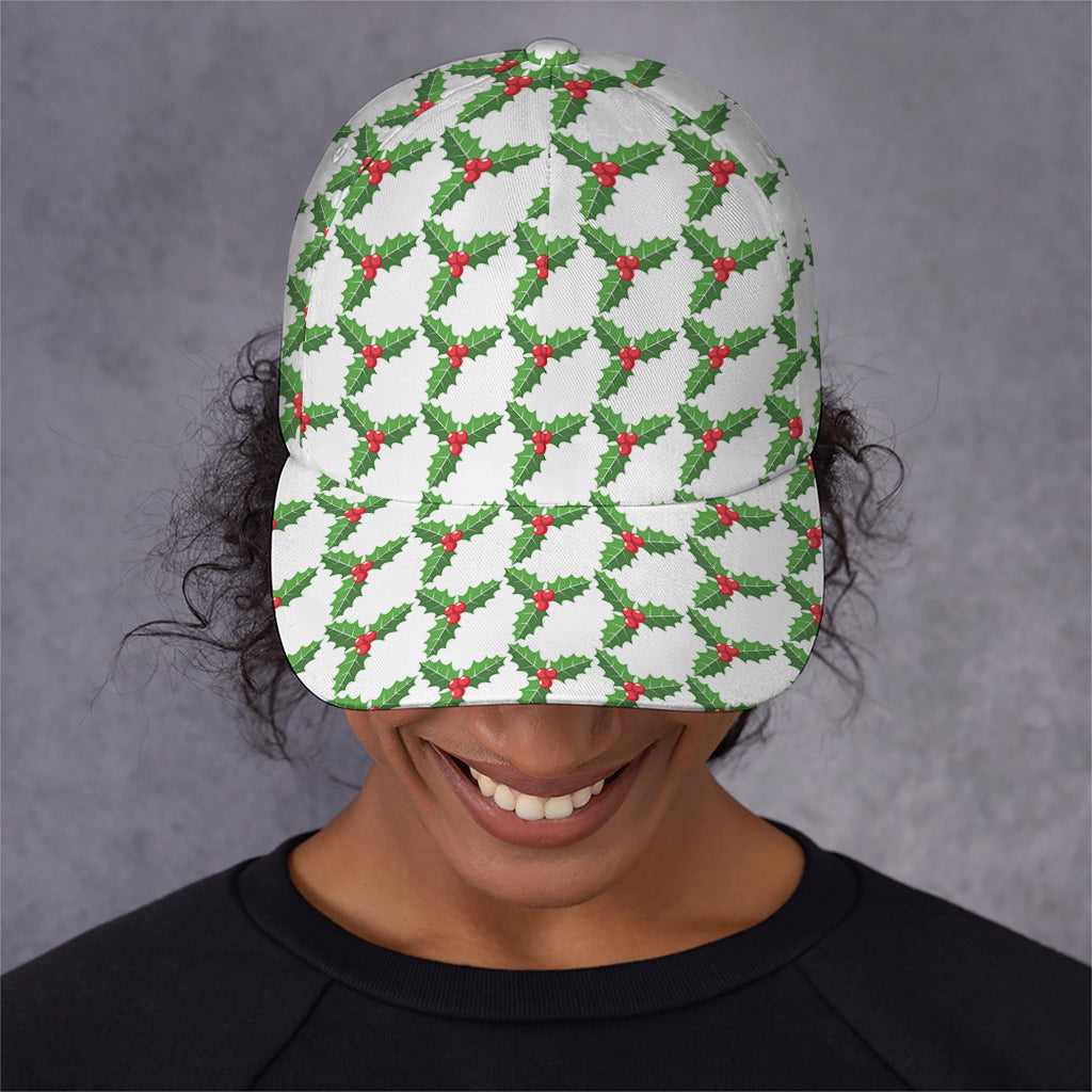 Christmas Holly Berry Pattern Print Baseball Cap
