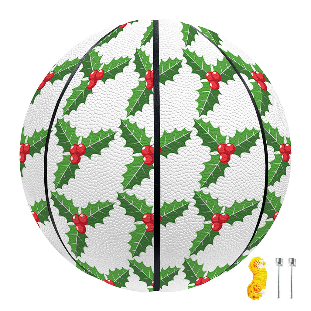 Christmas Holly Berry Pattern Print Basketball