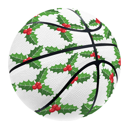 Christmas Holly Berry Pattern Print Basketball
