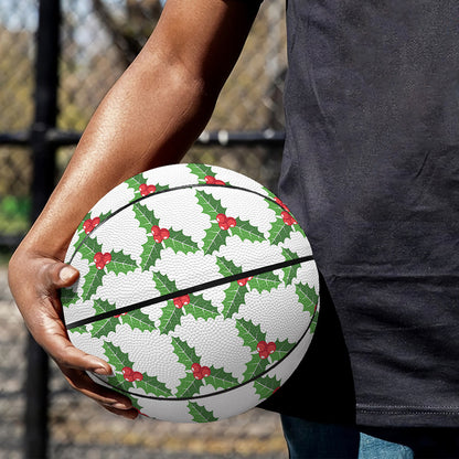 Christmas Holly Berry Pattern Print Basketball
