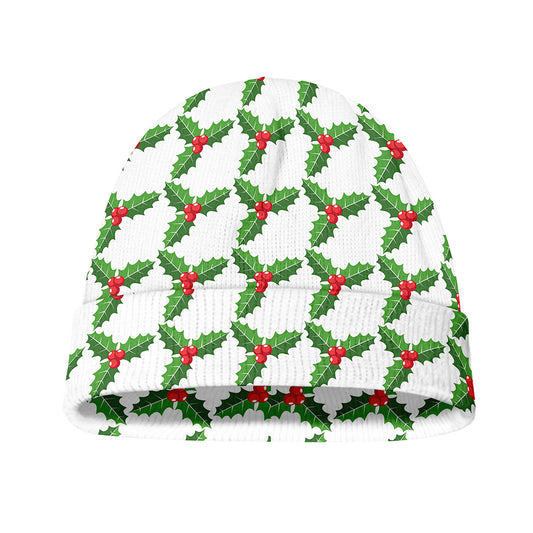 Christmas Holly Berry Pattern Print Beanie