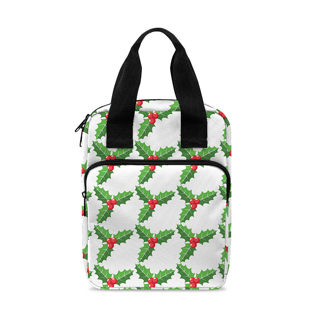 Christmas Holly Berry Pattern Print Bible Tote Bag