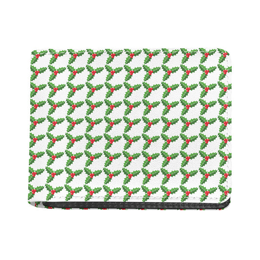 Christmas Holly Berry Pattern Print Bifold Wallet