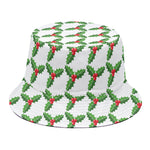 Christmas Holly Berry Pattern Print Bucket Hat