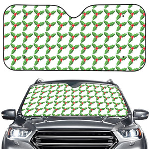 Christmas Holly Berry Pattern Print Car Windshield Sun Shade