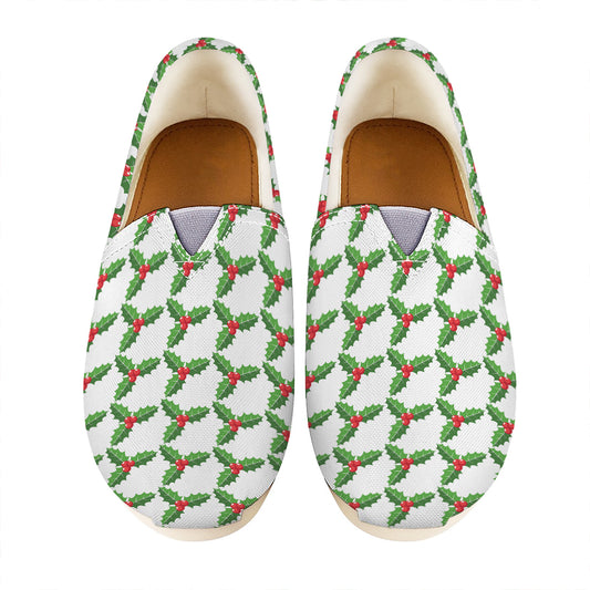 Christmas Holly Berry Pattern Print Casual Shoes