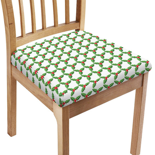 Christmas Holly Berry Pattern Print Chair Cushion Cover