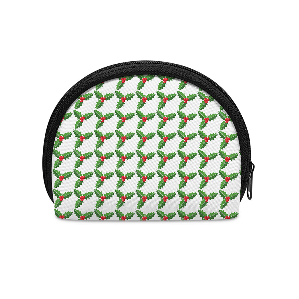 Christmas Holly Berry Pattern Print Coin Purse