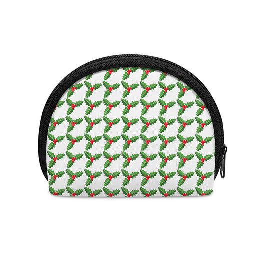 Christmas Holly Berry Pattern Print Coin Purse