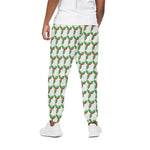 Christmas Holly Berry Pattern Print Cotton Pants