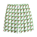 Christmas Holly Berry Pattern Print Cotton Shorts