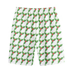 Christmas Holly Berry Pattern Print Cotton Shorts
