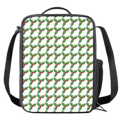 Christmas Holly Berry Pattern Print Crossbody Lunch Bag