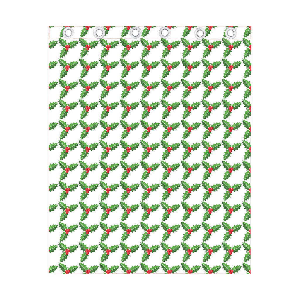 Christmas Holly Berry Pattern Print Curtain
