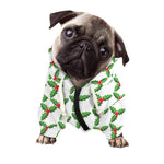 Christmas Holly Berry Pattern Print Dog Zip Up Hoodie