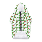 Christmas Holly Berry Pattern Print Dog Zip Up Hoodie