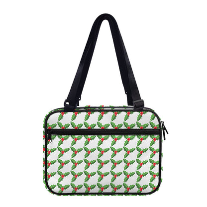Christmas Holly Berry Pattern Print Double Strap Bible Bag