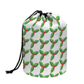Christmas Holly Berry Pattern Print Drawstring Makeup Bag