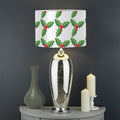 Christmas Holly Berry Pattern Print Drum Lamp Shade