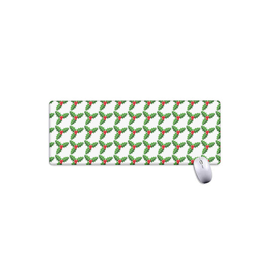 Christmas Holly Berry Pattern Print Extended Mouse Pad