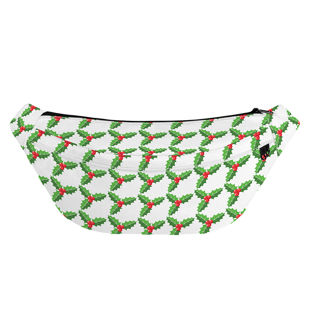 Christmas Holly Berry Pattern Print Fanny Pack