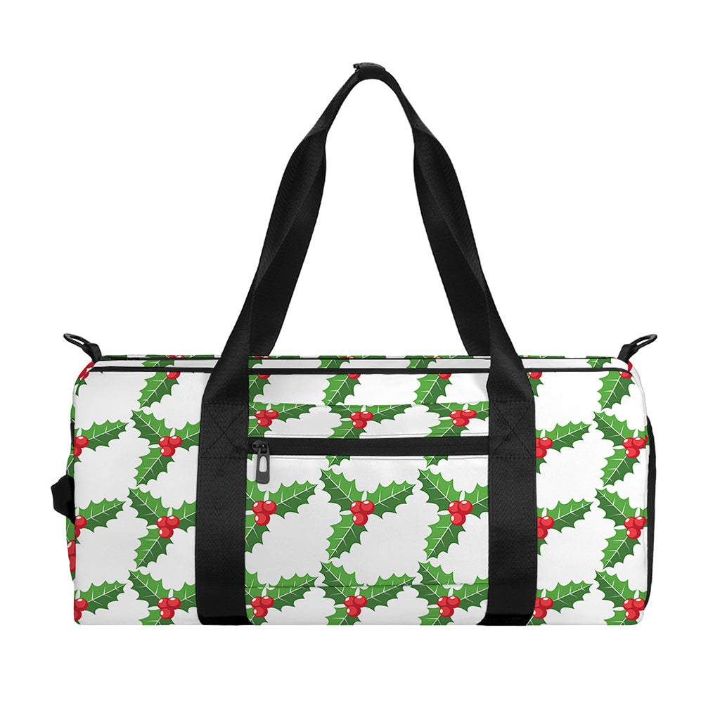 Christmas Holly Berry Pattern Print Gym Bag