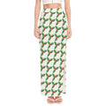 Christmas Holly Berry Pattern Print High Slit Maxi Skirt