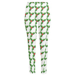Christmas Holly Berry Pattern Print High-Waisted Pocket Leggings