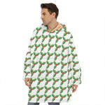 Christmas Holly Berry Pattern Print Hoodie Blanket
