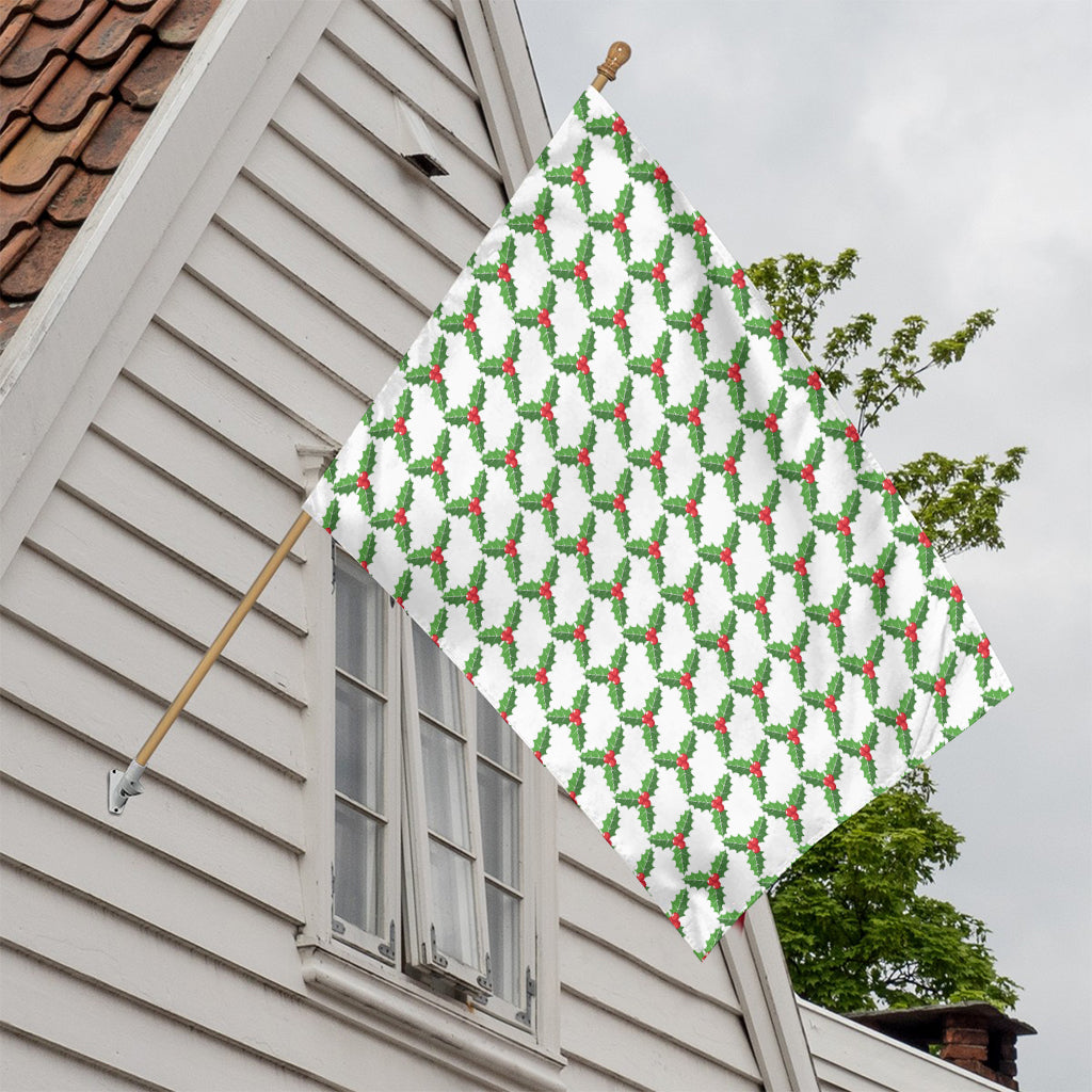 Christmas Holly Berry Pattern Print House Flag