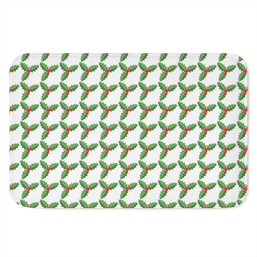 Christmas Holly Berry Pattern Print Indoor Door Mat
