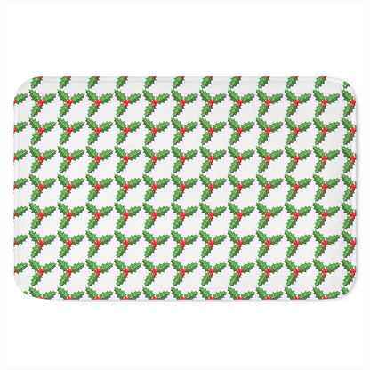 Christmas Holly Berry Pattern Print Indoor Door Mat