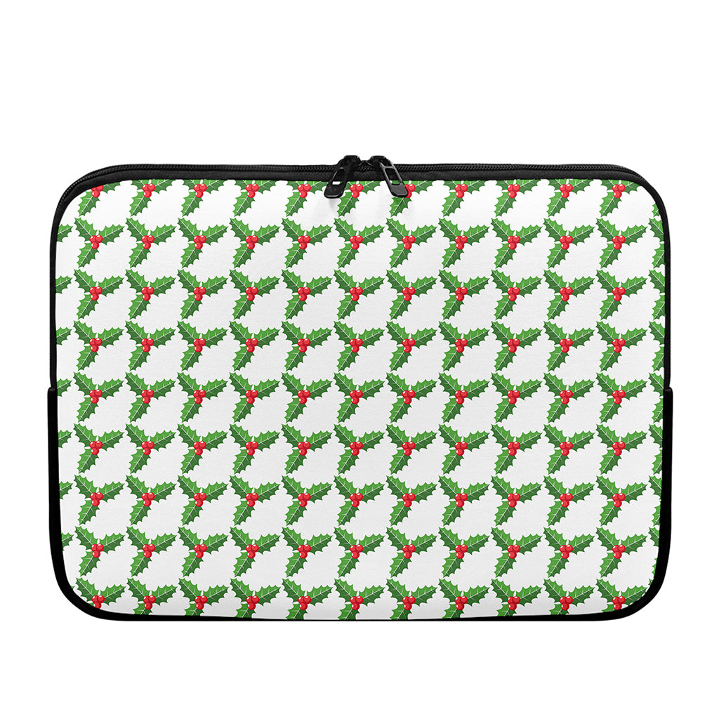 Christmas Holly Berry Pattern Print Laptop Sleeve