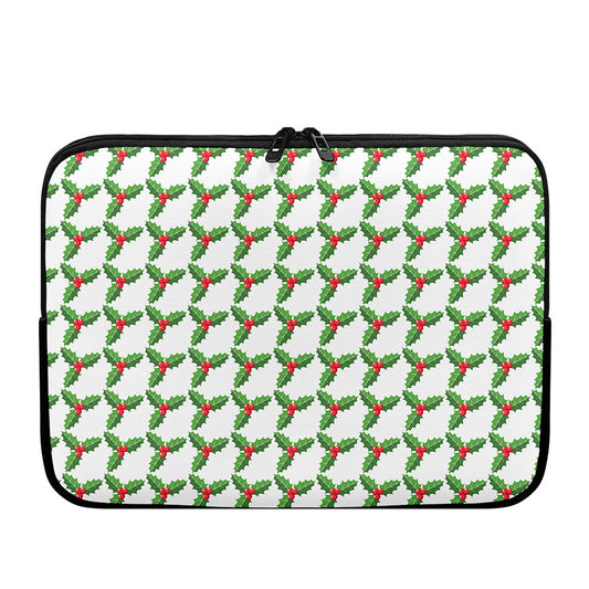 Christmas Holly Berry Pattern Print Laptop Sleeve