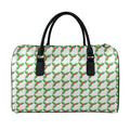 Christmas Holly Berry Pattern Print Leather Duffel Bag