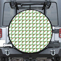 Christmas Holly Berry Pattern Print Leather Spare Tire Cover