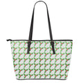 Christmas Holly Berry Pattern Print Leather Tote Bag With Zipper
