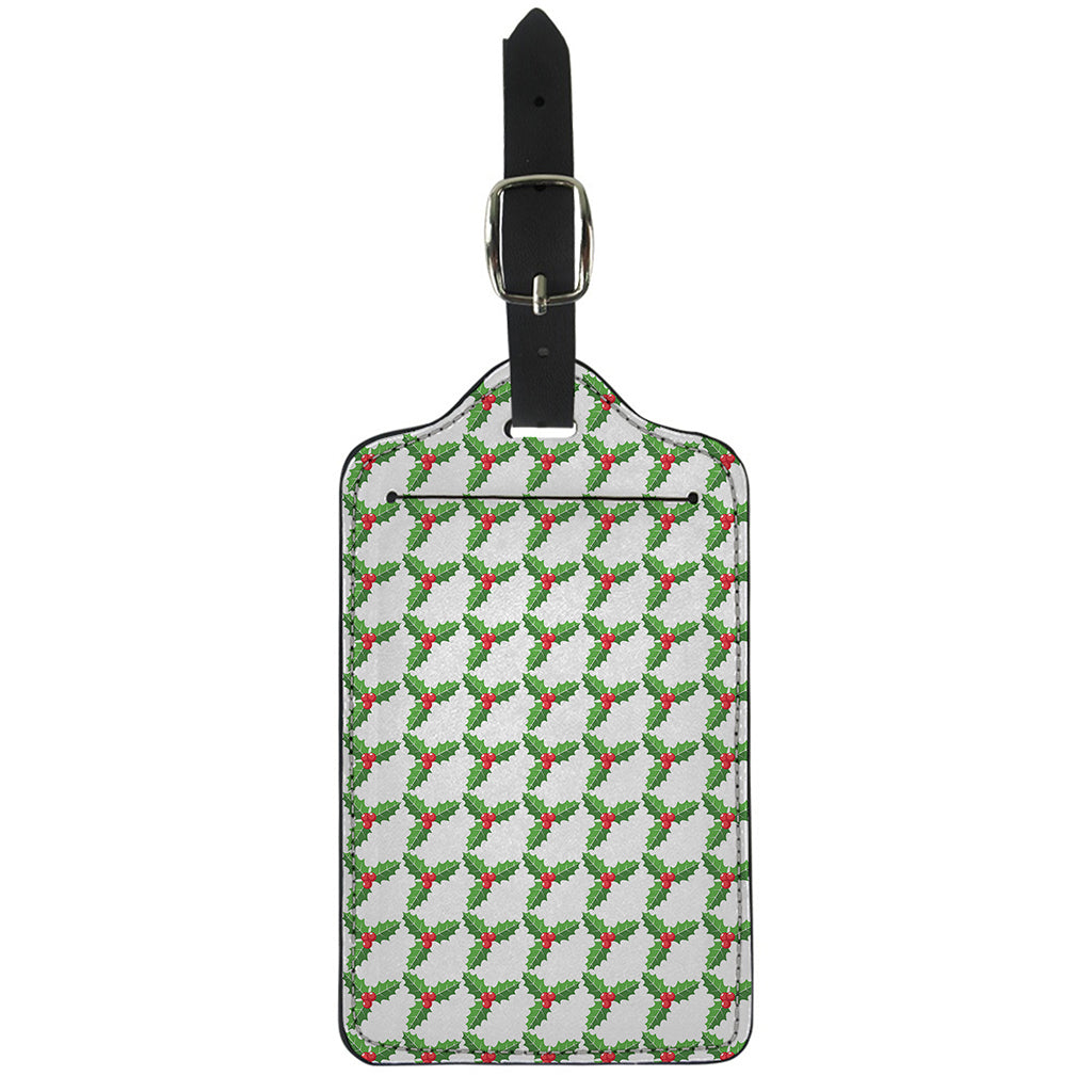 Christmas Holly Berry Pattern Print Luggage Tag