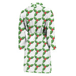 Christmas Holly Berry Pattern Print Men's Bathrobe