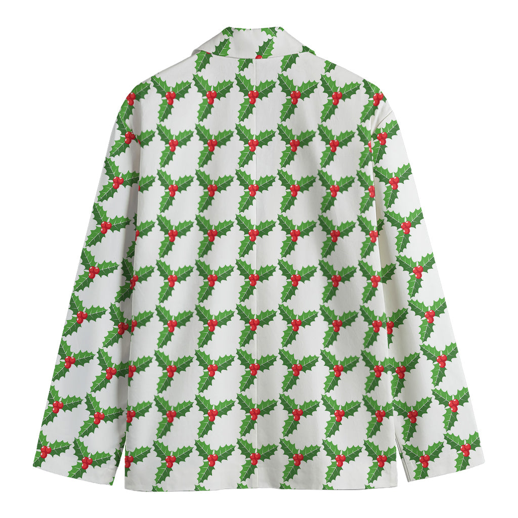 Christmas Holly Berry Pattern Print Men's Blazer
