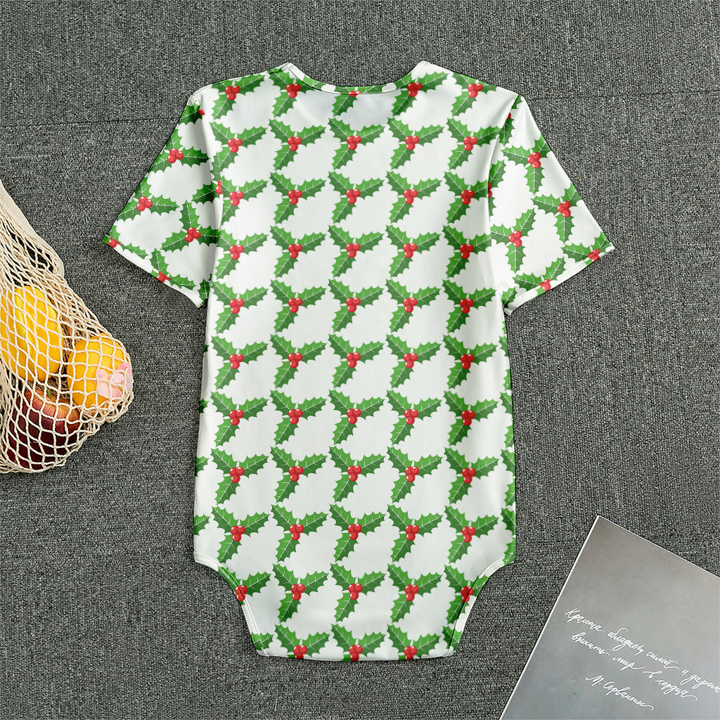 Christmas Holly Berry Pattern Print Men's Bodysuit