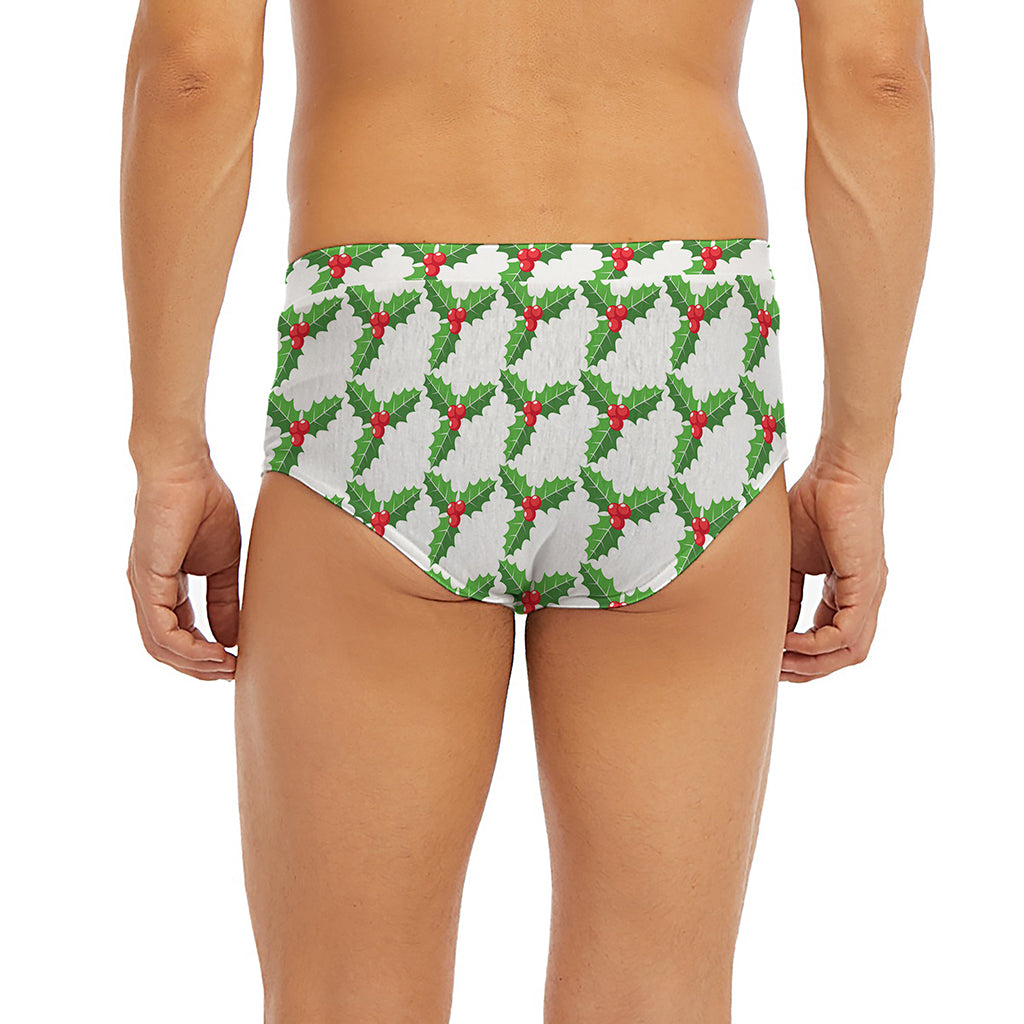 Christmas Holly Berry Pattern Print Men's Briefs