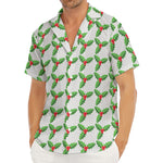 Christmas Holly Berry Pattern Print Men's Deep V-Neck Shirt