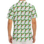 Christmas Holly Berry Pattern Print Men's Deep V-Neck Shirt