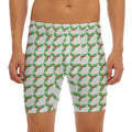 Christmas Holly Berry Pattern Print Men's Long Boxer Briefs