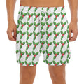 Christmas Holly Berry Pattern Print Men's Split Running Shorts