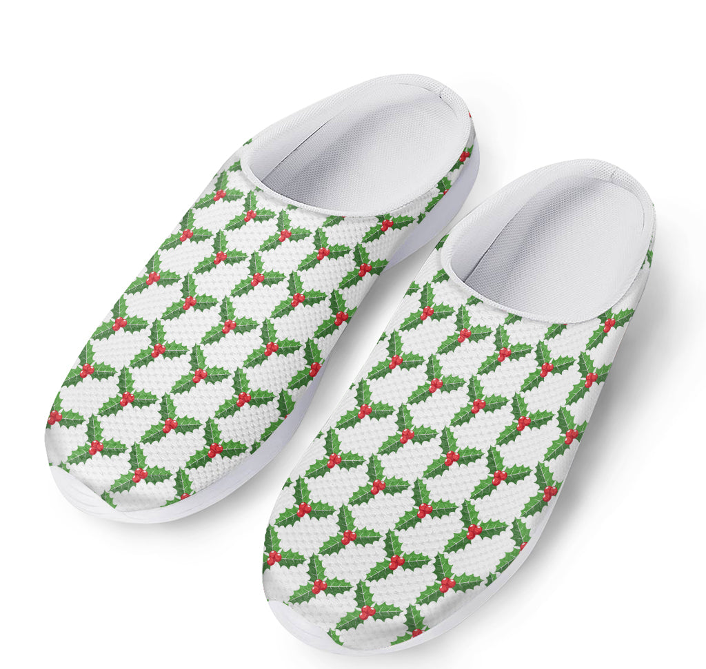 Christmas Holly Berry Pattern Print Mesh Casual Shoes