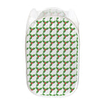 Christmas Holly Berry Pattern Print Mesh Laundry Hamper