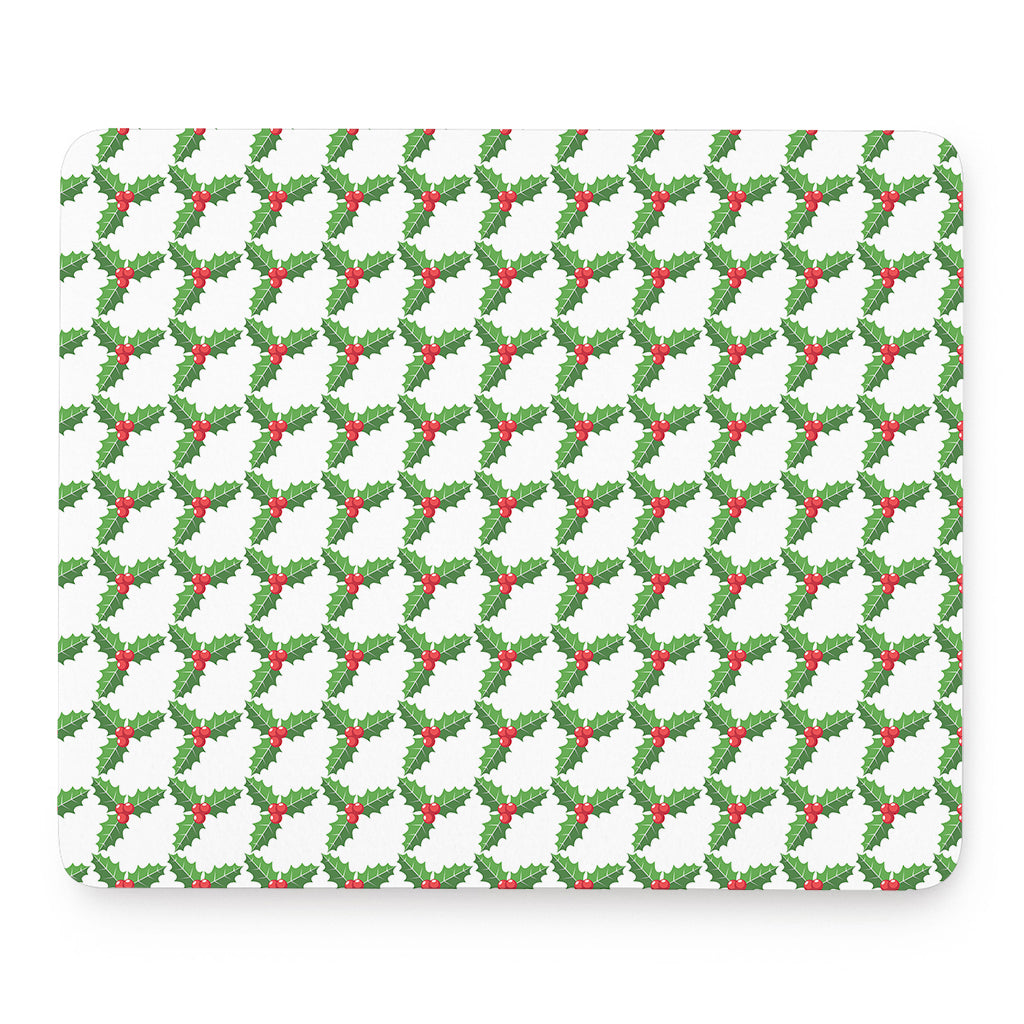 Christmas Holly Berry Pattern Print Mouse Pad